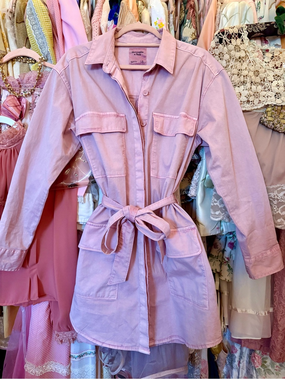 Y2K Abercrombie & Fitch Light Pink Lavender Utility Trench M